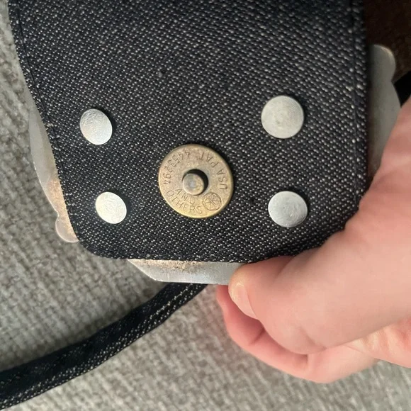 Vintage Y2K GUESS Dark Denim Shoulder Bag  With Rhinestones - Picture 3 of 5